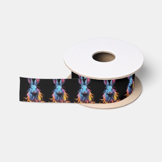 Ruban En Satin Superbe Lapin Bleu en feu (Bobine)