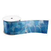 Ruban En Satin Surface d'eau bleue Abstraite (Bobine)