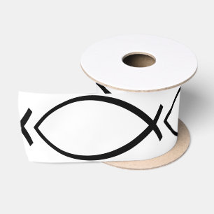 Ruban En Satin Symbole Christian Fish (Ichthys)