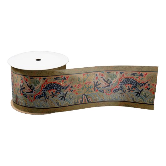 Ruban En Satin Symbole dragon chinois Antique asiatique (Bobine)