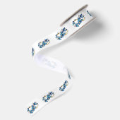 Ruban En Satin Symbole infini de papillons Morpho bleus (Dos)