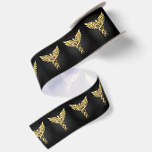 Ruban En Satin Symbole Polygonal Or Caduceus (Dos)