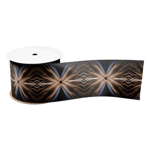 Ruban En Satin Symmetrical Burst of Light On Black (Bobine)