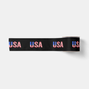 Ruban En Satin T Shirt USA Drapeau Américain Patriotique Hommes F