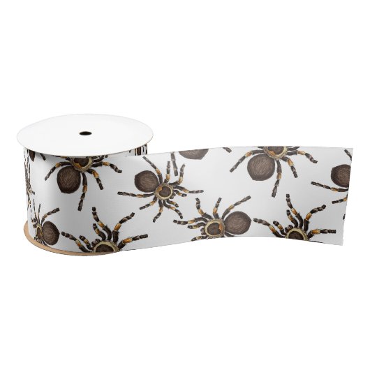 Ruban En Satin Tarantula sur blanc (Bobine)