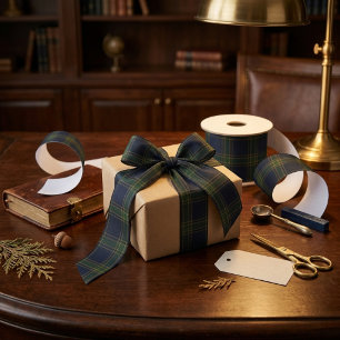 Ruban En Satin Tartan à carreaux Evergreen Heritage Luxe hivern