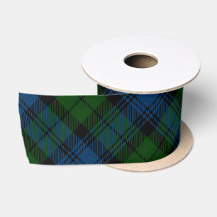 Ruban En Satin Tartan Militaire Vert Campbell Plaid Rustique