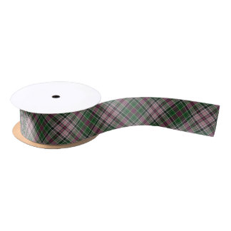 Ruban En Satin Tartan noir pourpre vert