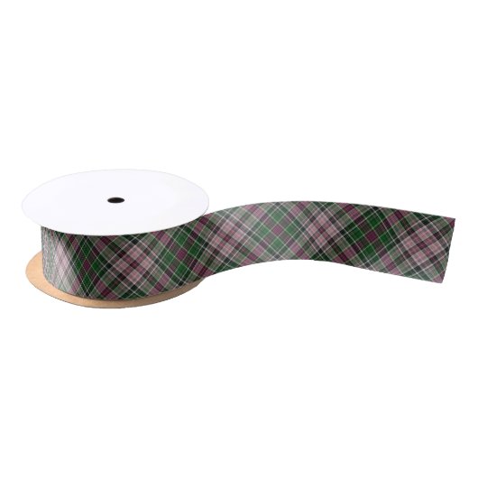 Ruban En Satin Tartan noir pourpre vert (Bobine)