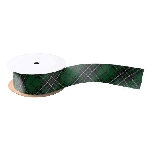 Ruban En Satin Tartan noir vert de chasse de MacLean de clan (Bobine)