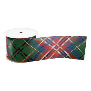 Ruban En Satin Tartan Plaid Rustique Vert Rouge MacCulloch