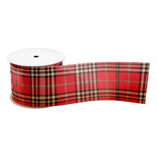 Ruban En Satin Tartan rouge festif