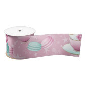 RUBAN EN SATIN TEA TIME ROSE/TURQUOISE (Bobine)