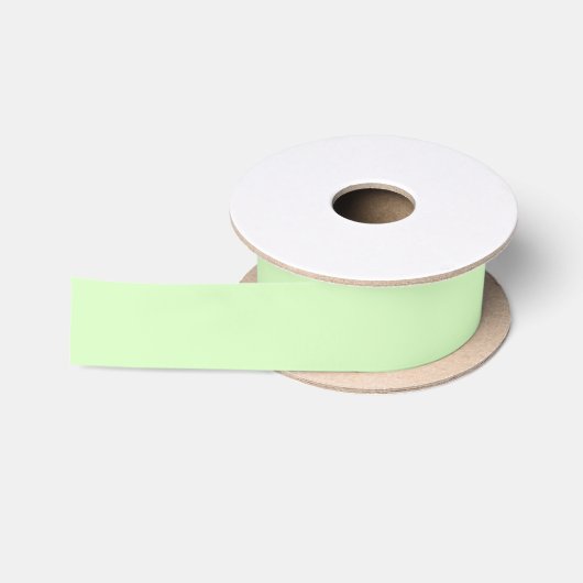 Ruban En Satin Tea vert pastel Feuille couleur solide (Bobine)