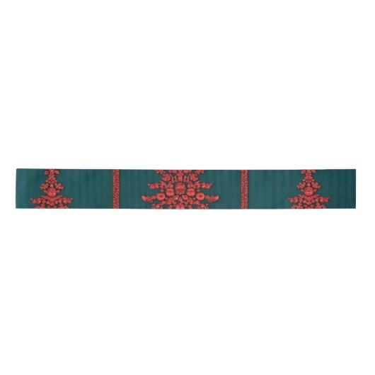 Ruban En Satin Teal and Red Crystal Christmas Trees (Devant)