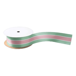 Ruban En Satin Teal chic minable et rose barrés