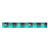 Ruban En Satin Teal plaid and arrows (Devant)