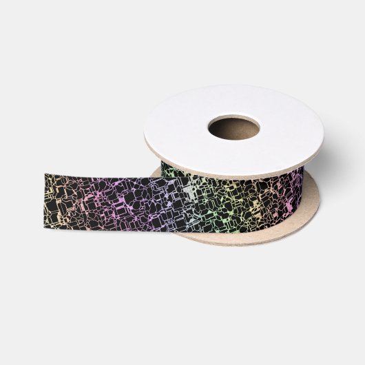 Ruban En Satin techno arc-en-ciel : (Bobine)
