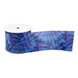 Ruban En Satin Teinture Bleu Turquoise violet coloré Motif Hippie