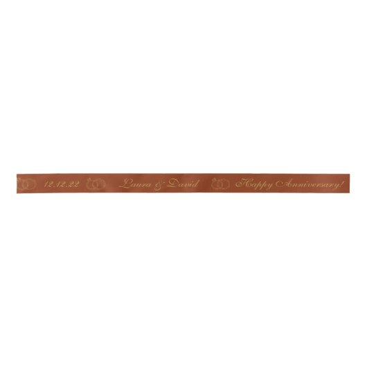 Ruban En Satin Terracotta Anniversary Personalized (Devant)