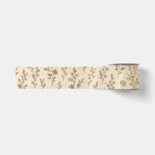 Ruban En Satin Terre cuite bleu poussiéreux floral ditsy