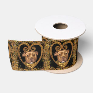 RUBAN EN SATIN TERRIER AMÉRICAIN DU STAFFORDSHIRE
