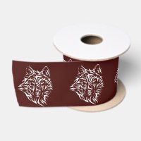 Tête de loup blanc sur rouge sang