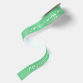 Ruban En Satin Texte de coutume de vert sauge (Dos)