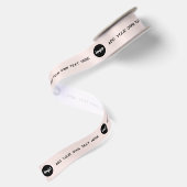 Ruban En Satin Texte de logo simple rose poudré (Dos)