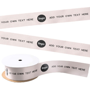 Ruban En Satin Texte de logo simple rose poudré