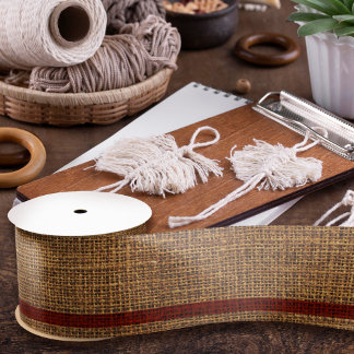 Ruban En Satin Texture de Burlap réaliste Simple Rustique Or & Ro