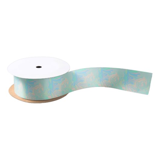 Ruban En Satin Texture iridescente olographe de faux liquide (Bobine)