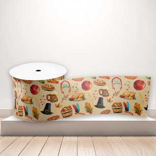 Ruban En Satin Thanksgiving Automne Turquie Vacances