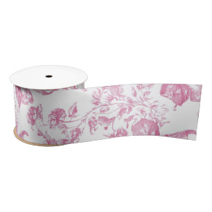 Ruban En Satin Thé de Fleur Sauvage Rose Mariage