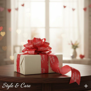 Ruban En Satin Thème d'amour de la Saint-Valentin minimaliste