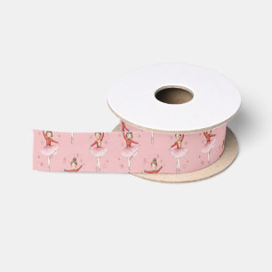 Ruban En Satin Thème de ballet Casse-Noisette rose pour filles