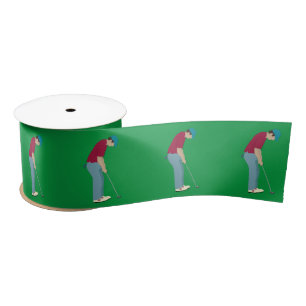 Ruban En Satin Thème de golf vert