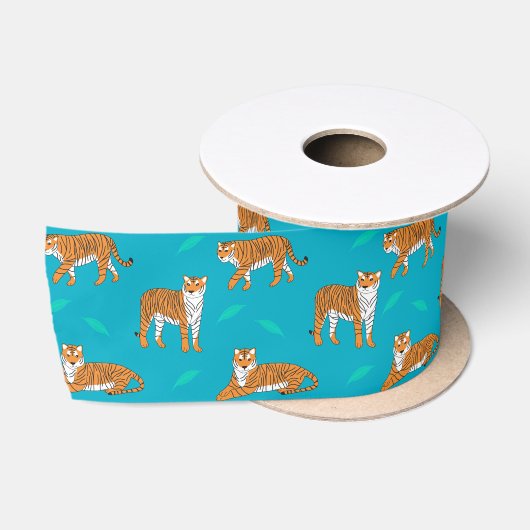 Ruban En Satin Tigres Orange (Bobine)