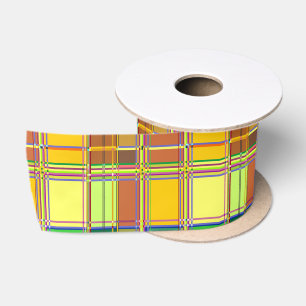 Ruban En Satin Tissu coloré des Caraïbes Madras Tartan