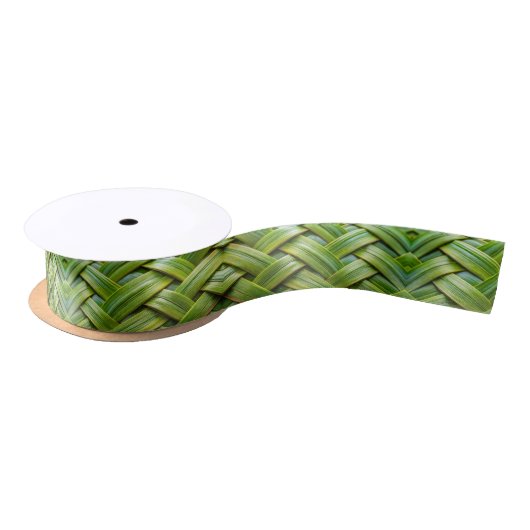Ruban En Satin Tissu de bambou vert frais (Bobine)
