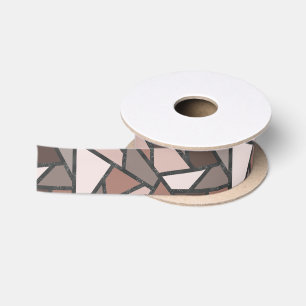 Ruban En Satin Tons de motif en vitrail marron