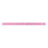 Ruban En Satin Tons Rose Et Blanc Zigzag Chevron Motif (Devant)
