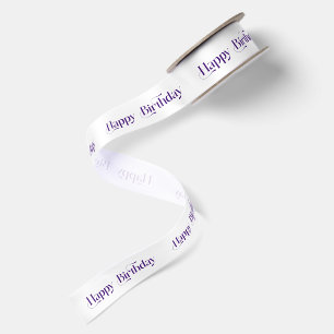 Ruban En Satin Tons Violet Joyeux Anniversaire Typographie Rétro