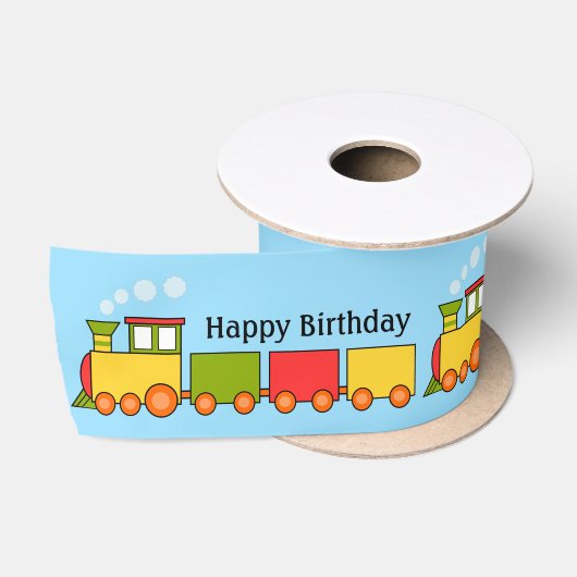 Ruban En Satin Train Joyeux Anniversaire (Bobine)