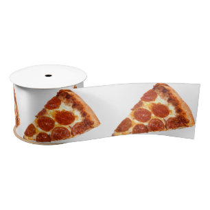 Ruban En Satin Tranche de pizza pepperoni classique de SlipperyJo