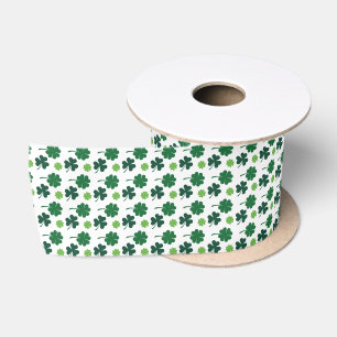 Ruban En Satin Trèfle à quatre feuilles de la Saint-Patrick Shamr