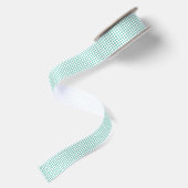 Ruban En Satin Treillis Bleu Vert - Blanc (Dos)