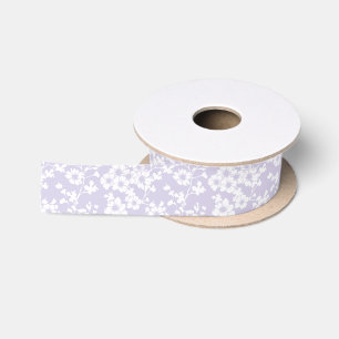 Ruban En Satin Trellis Floral - Lavande Poussiéreuse