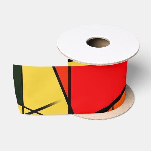 Ruban En Satin Triangle Coloré Géométrique Moderne (Bobine)