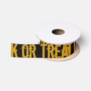 Ruban En Satin Trick or Treat avec visage de citrouille
